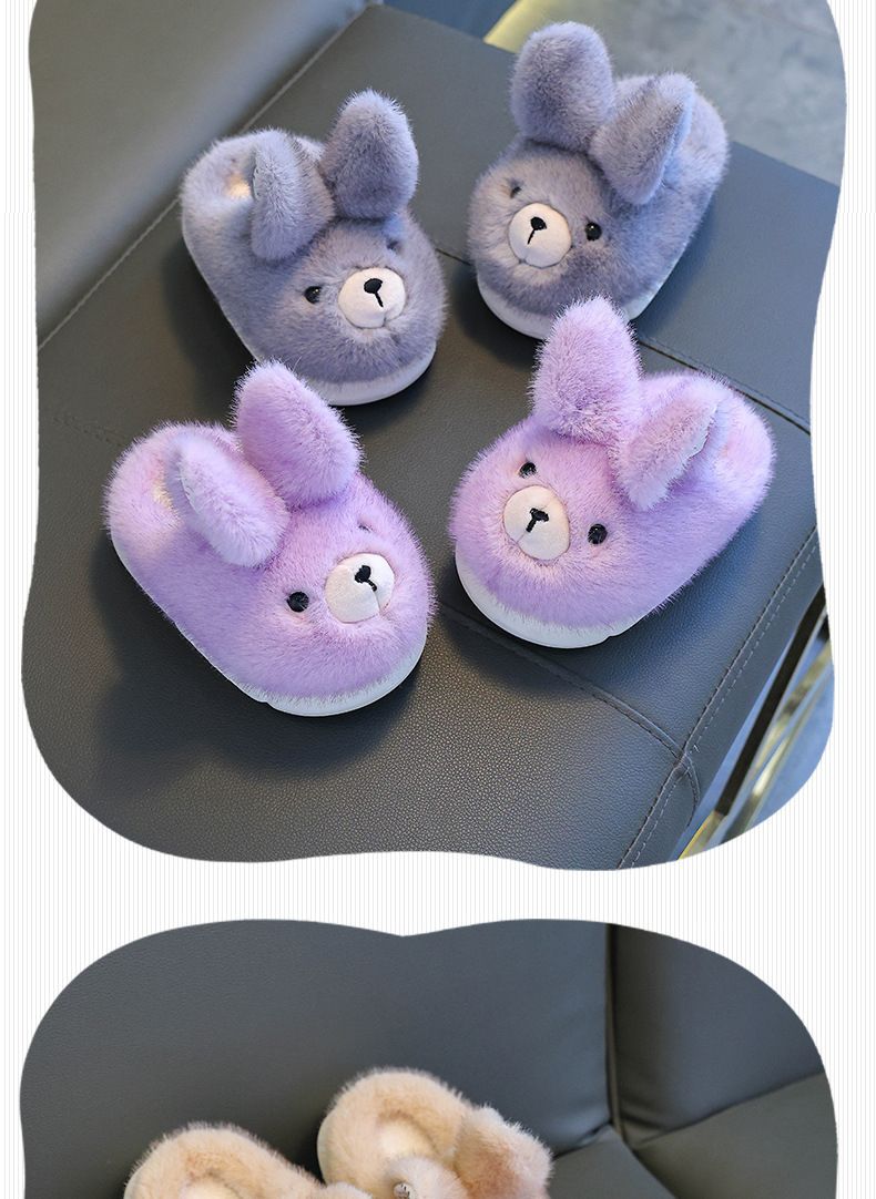 Pantofole per bambini con fodera in peluche e suola antiscivolo in EVA - Pantofole unisex morbide e calde per bambini dai più piccoli ai più grandi (disegno a cartoni animati, colori assortiti)_voghion.com
