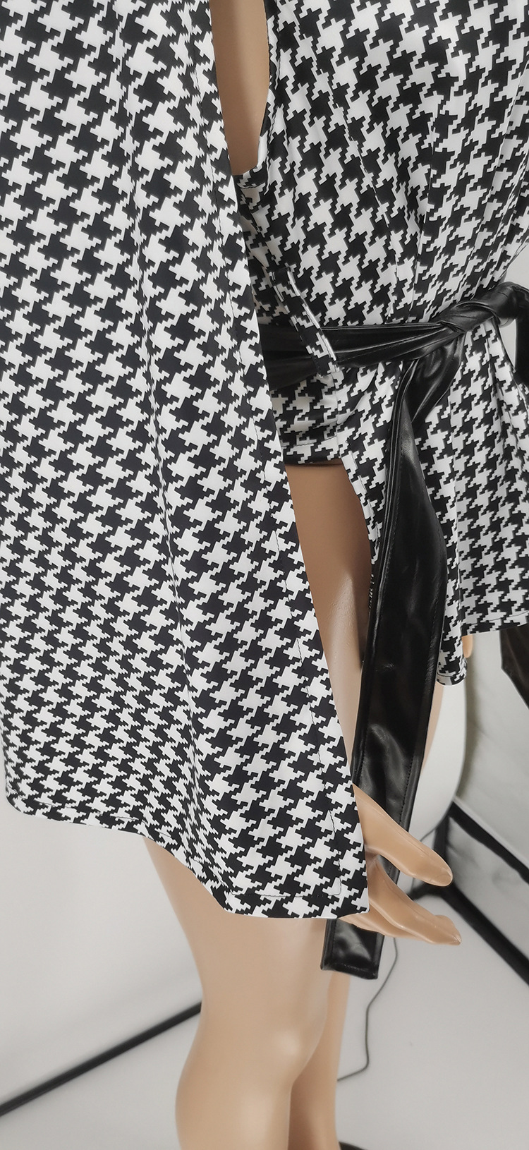 Women's new autumn print fashion lace-up casual cape coat_voghion.com