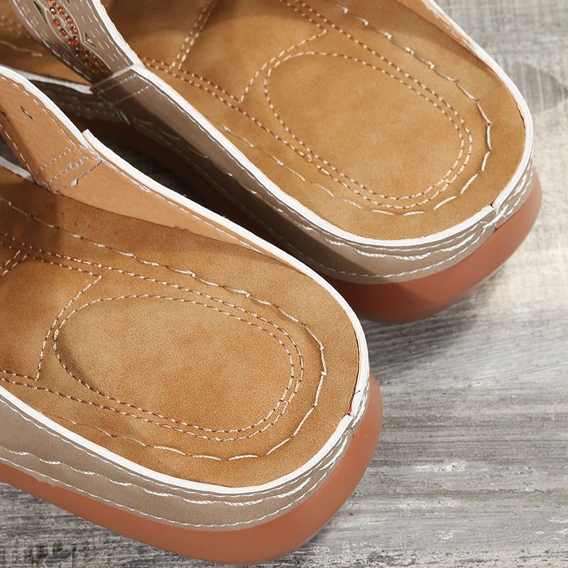 2025 Summer New Style With Oversized Hollow Out Rhinestones And Thick Sole, Clamped Toes, Women's Cool Slippers_voghion.com