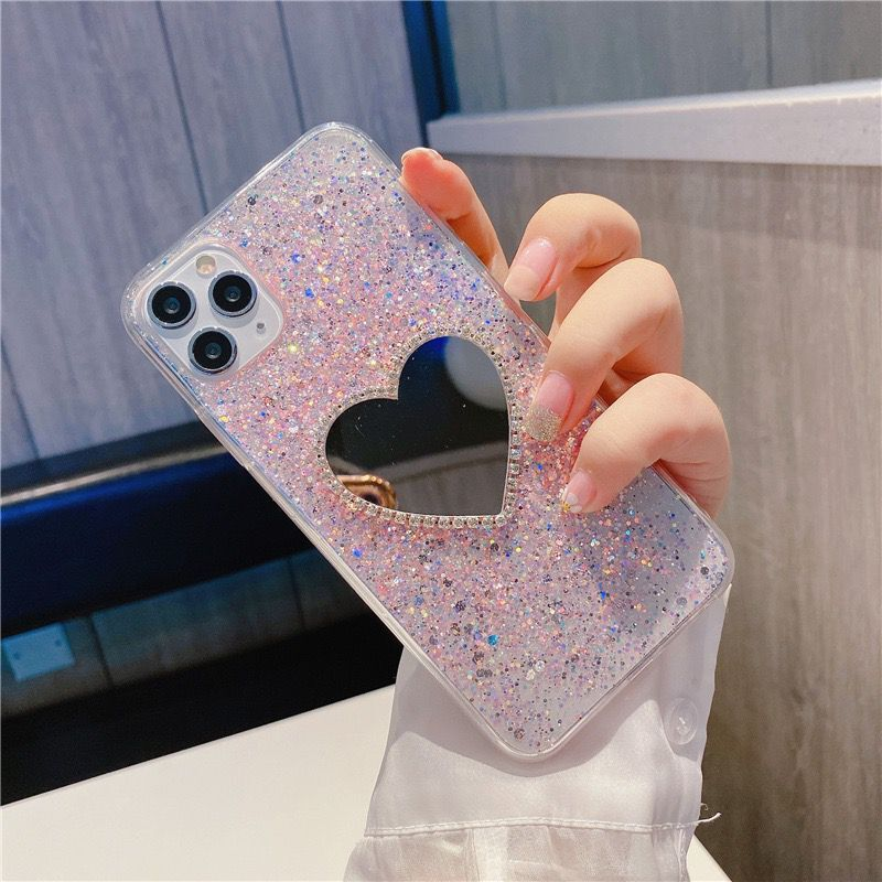Módní třpytivé flitry zrcadlové pouzdro na telefon pro iphone 12 Pro Max čirý kryt pro iphone 7 Plus 8 6 6s X XS Max XR 11 Fund_voghion.com