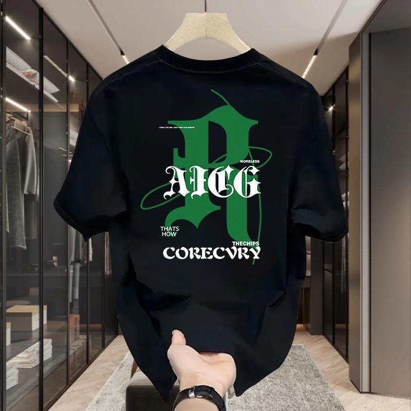 High quality trendy ins personalized printed short sleeved T-shirt for men's 2024 spring/summer loose and_voghion.com