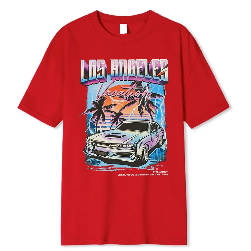 Los Angeles Vacation printing Men Oversized Loose Clothes Street Cotton T Shirts Fashion T-Shirts Casual Brand Tshirt_voghion.com
