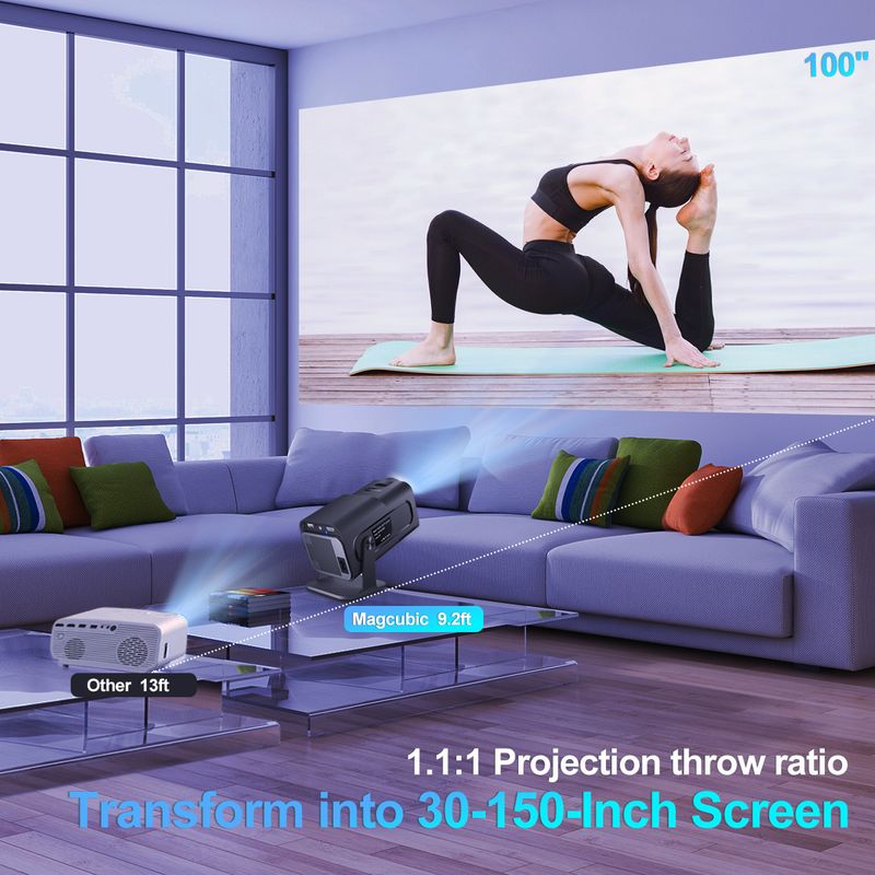 4K Android 11 Projector Native 1080P 390ANSI HY320 Dual Wifi6 BT5.0 1920*1080P Cinema Portable Projetor_voghion.com