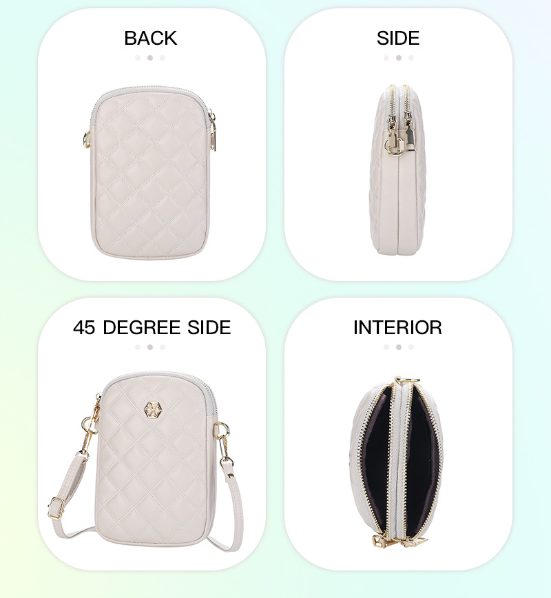 BOISEEN borsa per cellulare borsa piccola a rombo femminile borsa a tracolla con cerniera a doppio strato portamonete verticale da donna_voghion.com