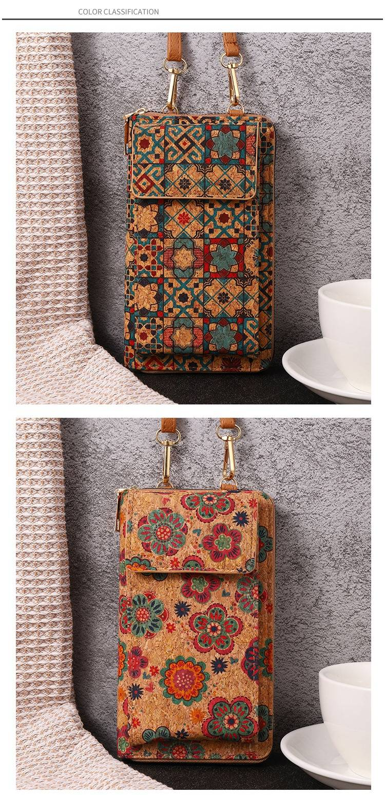 Populāra modes retro sieviešu maka, daudzfunkcionāla, lielas ietilpības koka imitācijas mobilā tālruņa soma, kas atbilst visām prasībām._voghion.com