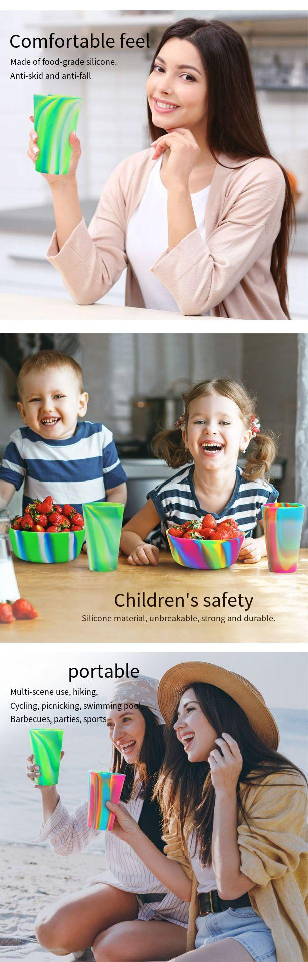 Miljøvennlig bærbar utendørs salatskål Camo Camping silikon kjæledyrskål Barnas snackskål Road trip fallsikker_voghion.com