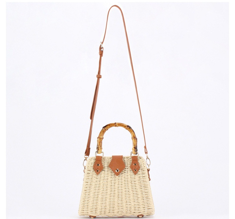 Borse da donna in stile retrò letterario e pastorale, borsa di paglia di alta qualità, nuovo stile, monospalla, da portare a mano, doppio scopo, manico in bambù, borsa da spiaggia popolare_voghion.com