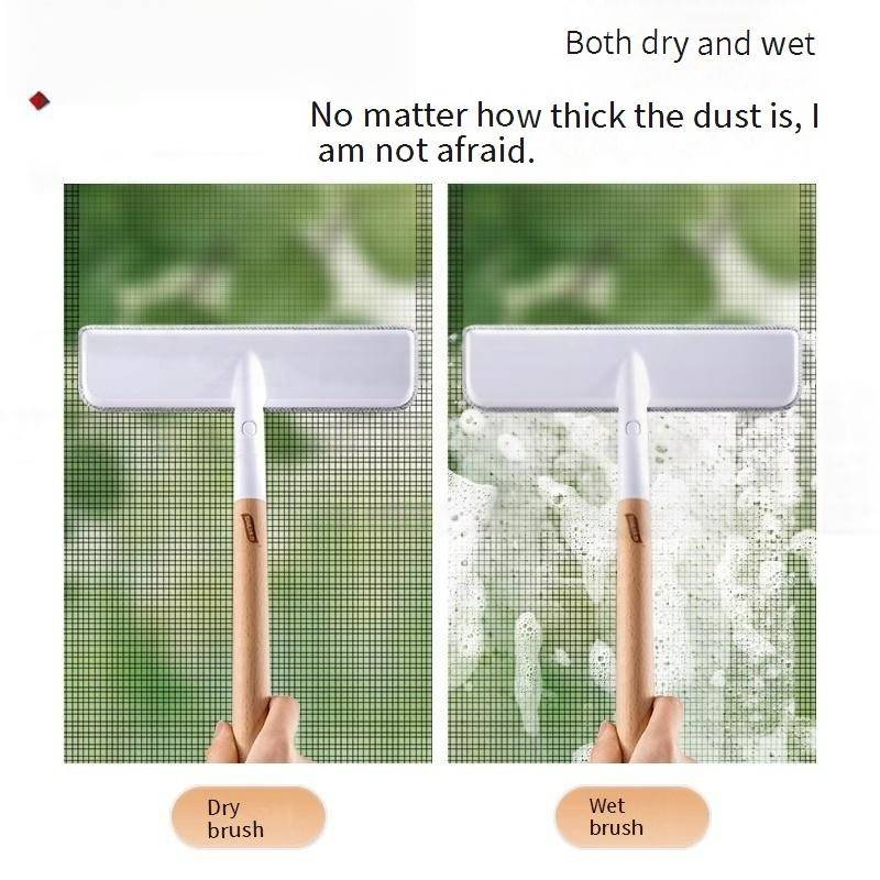 Window Screen Cleaner Brush - No-Removal Scrubbing Tool For Dust & Grime (Multi-Surface Extendable Handle & Ergonomic Grip) - Home Cleaning Essential_voghion.com