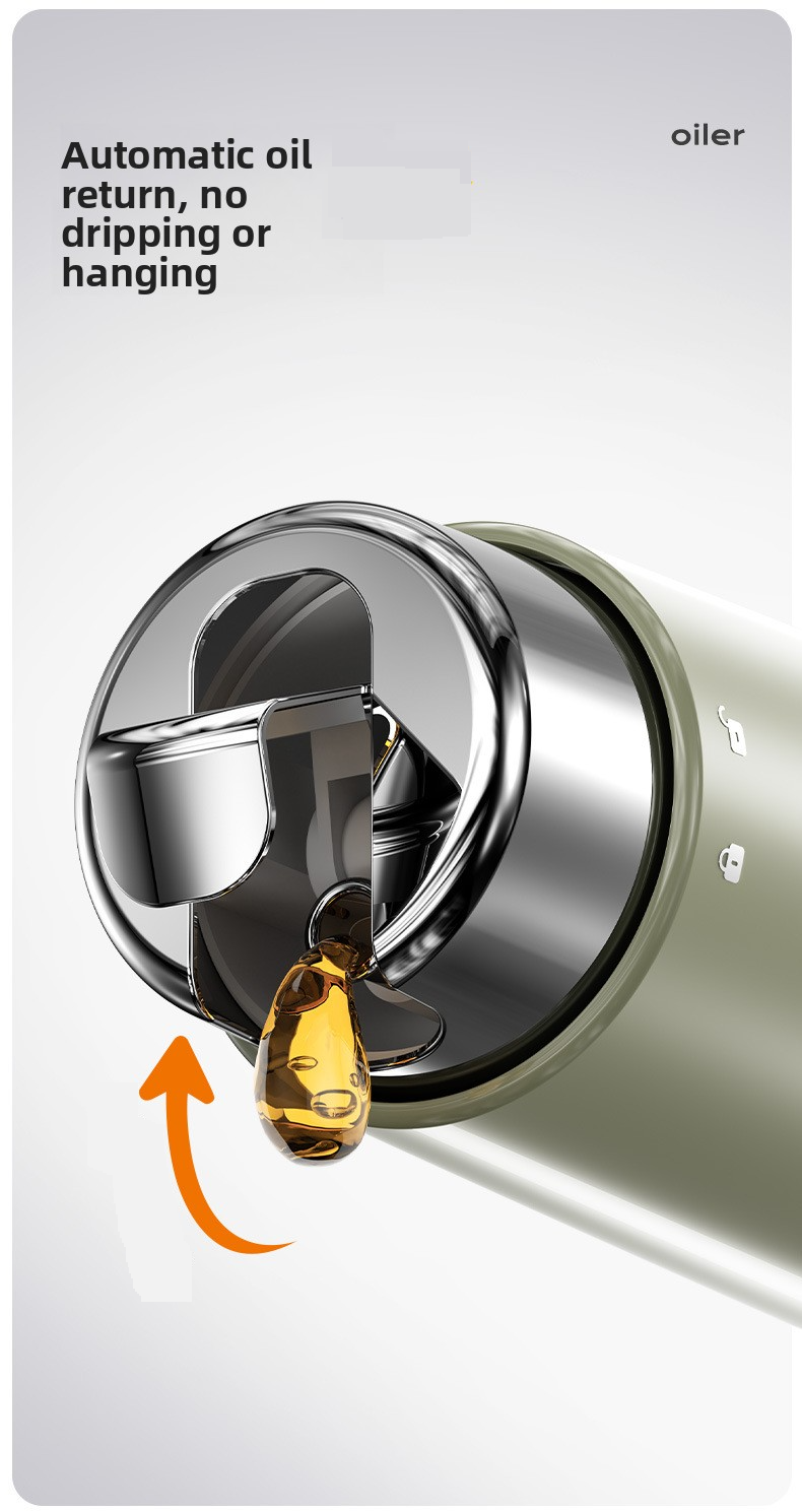 Automatic Gravity Oil Dispenser – 500ml/280ml Glass Bottle With Stainless Steel Base, Drip-Free Kitchen Oil Pourer For Cooking & Baking_voghion.com