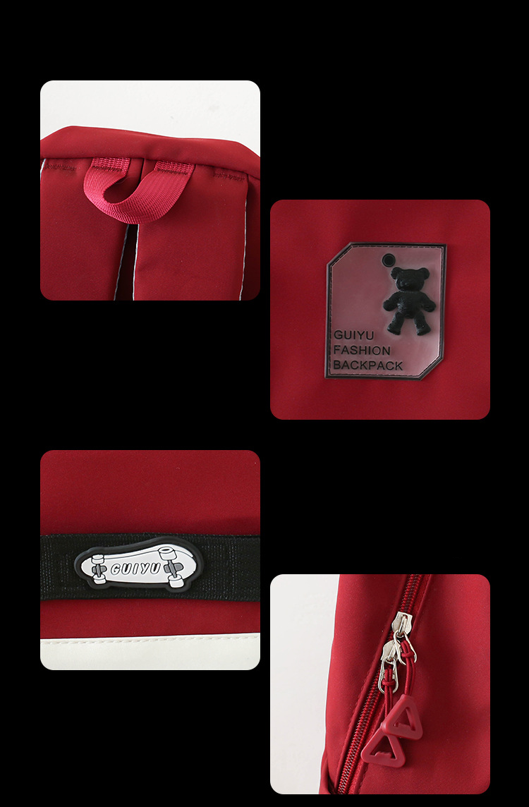 Kinderrucksäcke Moderucksack Neue einfache Junior High School Student Vierteilige Schultasche Große Kapazität Computertasche Nylonrucksack_voghion.com