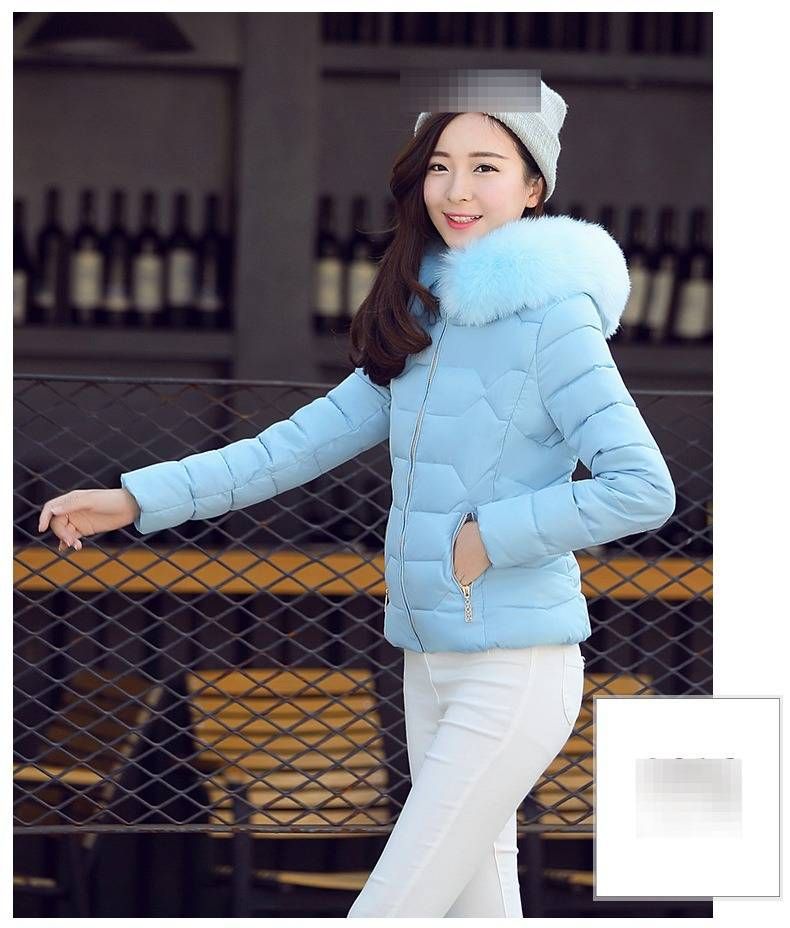 Women's Winter Short Puffer Jacket With Faux Fur Hood, Slim Fit Quilted Coat In 5 Colors (M-XXXL) – Sweet & Warm Korean Style_voghion.com