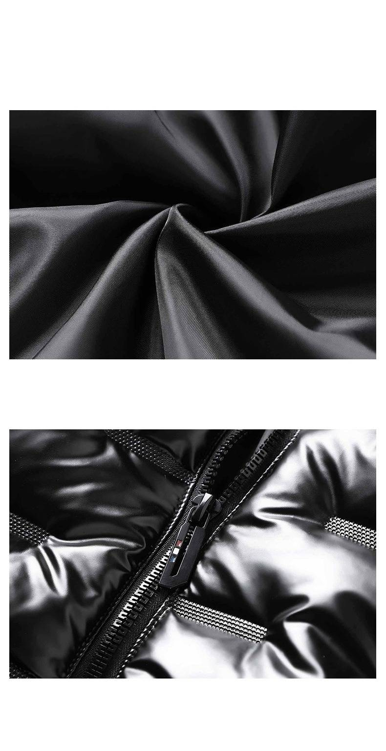 Piumino invernale con finitura metallizzata – Cappotto slim fit con cappuccio e rivestimento in poliestere lucido (M-5XL)_voghion.com