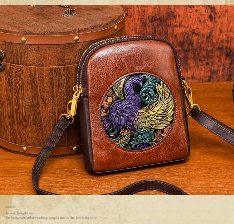 Borsa a tracolla con tracolla singola, con texture in rilievo di peonia, nuova borsa casual da pendolare in stile cinese_voghion.com