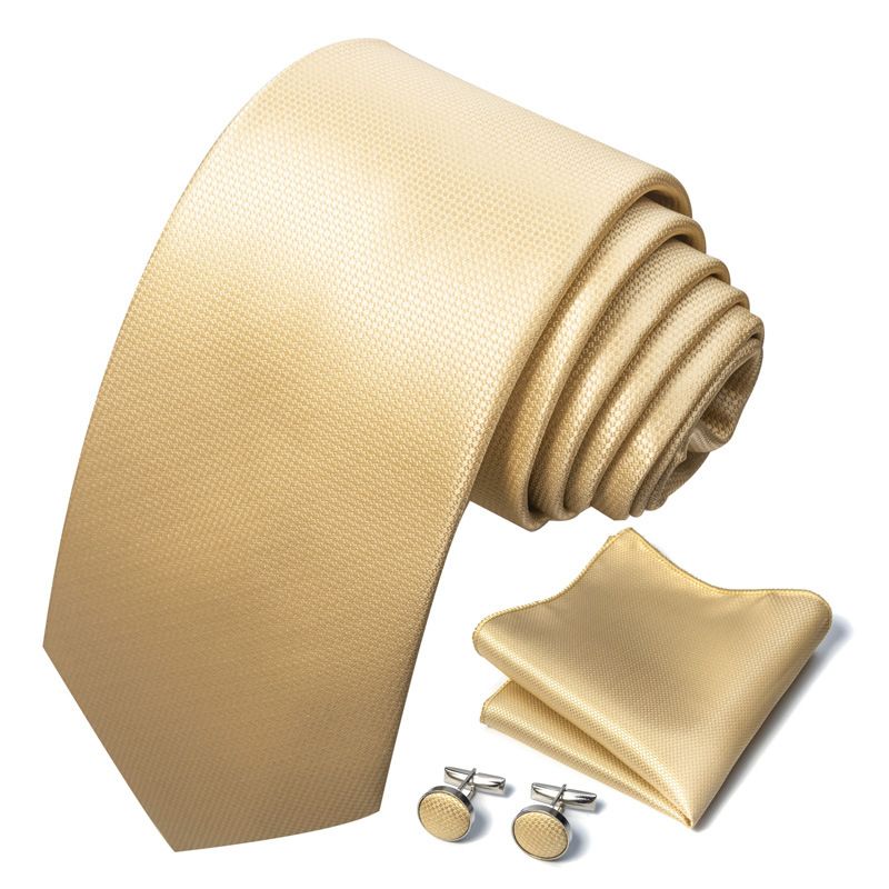 Cravatta da uomo unisex in poliestere da 8 cm, alla moda, con polsino quadrato, set da tre pezzi_voghion.com