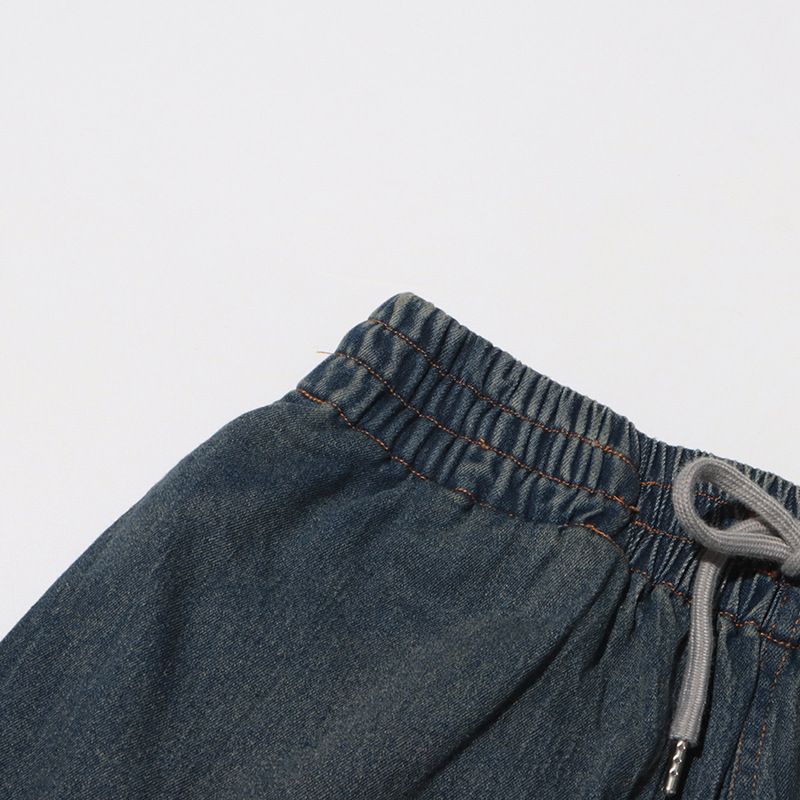 Damenbekleidung Mode sexy Hot Girl Style Sommer neue Spitze Spleißen Hosenträger Top + Kordelzug Denim Mode Shorts_voghion.com