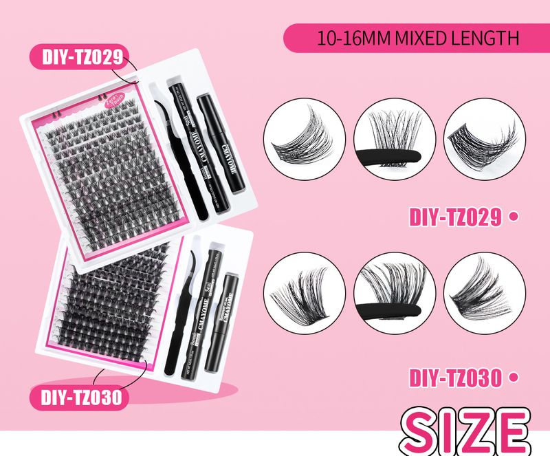 European and American cross border single cluster D curved hair false eyelashes exquisite gift box set DIY segmented natural thick eyelashes_voghion.com