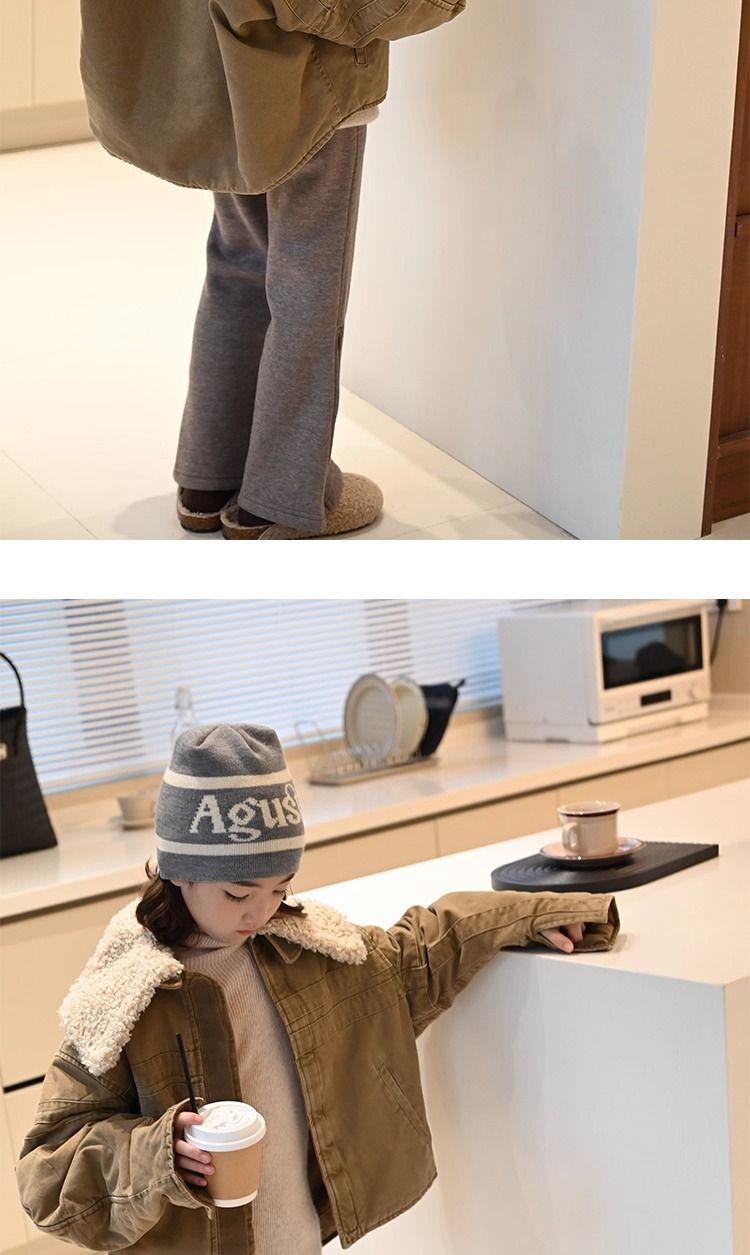 Giacca in denim per bambini con fodera in cotone – Elegante cappotto autunnale e invernale per ragazzi e ragazze (120-170 cm, marrone)_voghion.com