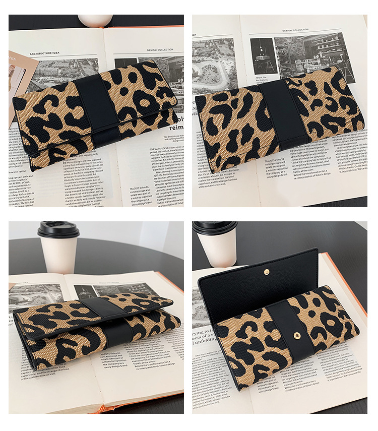 Wallet Women's 2023 New Leopard Print Internet Celebrity Fashion Large Capacity Coin Purse Folding Multi-Card Slot Long Wallet_voghion.com