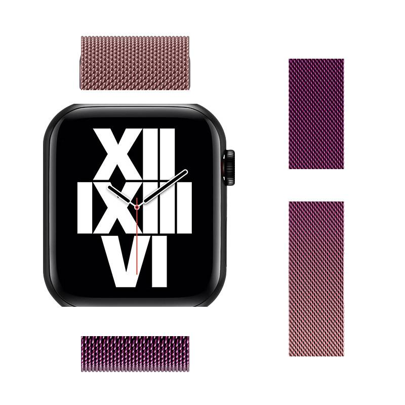 A-apple watchapple watch Milanese iwatch1-9 nesil SE paslanmaz çelik manyetik degrade renkli tokalı kayış için uygundur_voghion.com