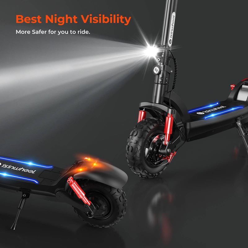 isinwheel GT2 Off-road Elektryczny skuter, 800 W 48 V 15 Ah akumulator, 11-calowy dorosły dojeżdżający do pracy skuter elektryczny_voghion.com