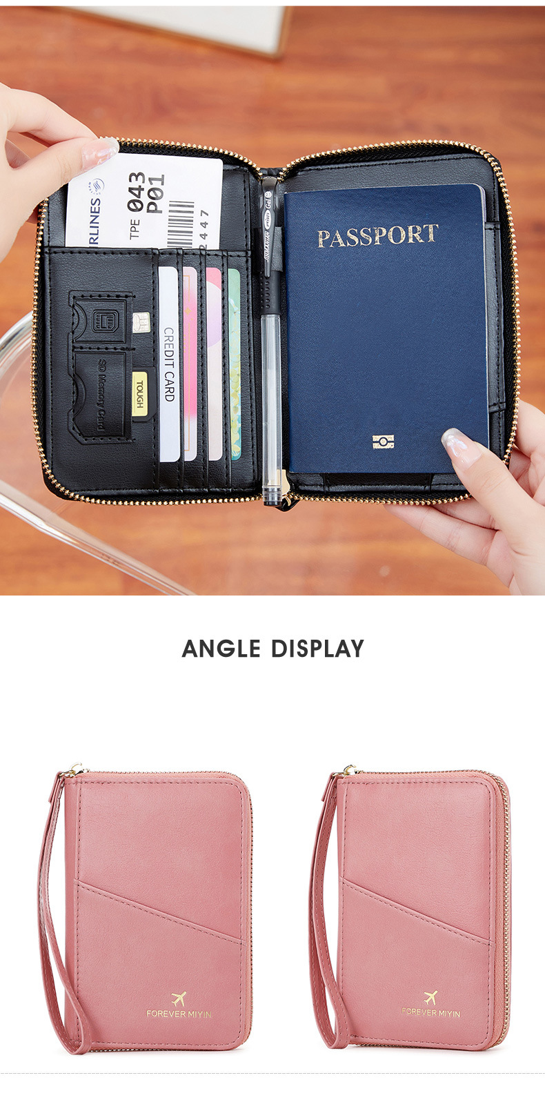 Women's Wallet & Men's Wallet Rfid Antimagnetic Passport Bag Zipper Short Passport Holder Multifunctional Travel Storage Certificate Bag_voghion.com