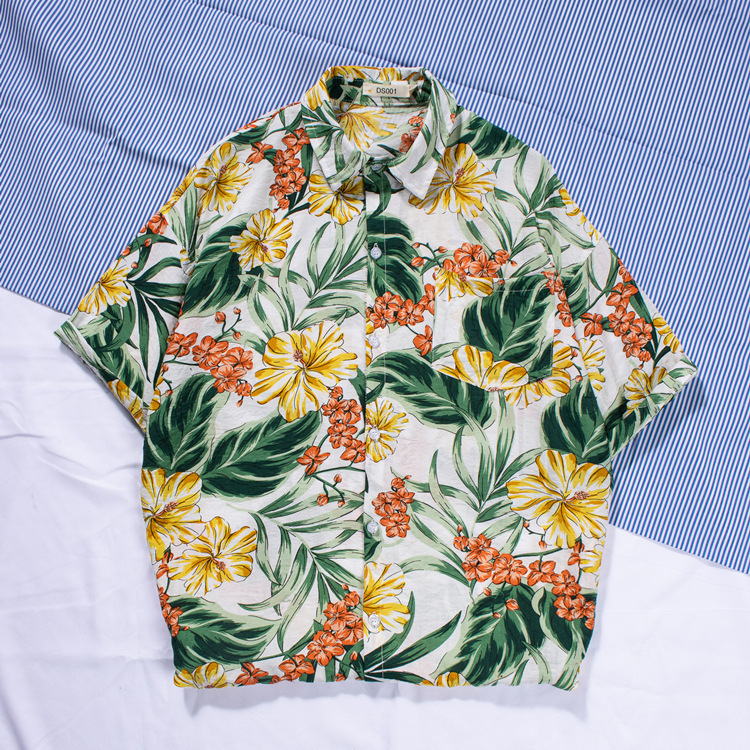 Herenkleding Zomer Casual Dun Bloemenoverhemd Bloemen Digitaal Print Strand Losse Herenoverhemd Korte Mouwen Zomer_voghion.com