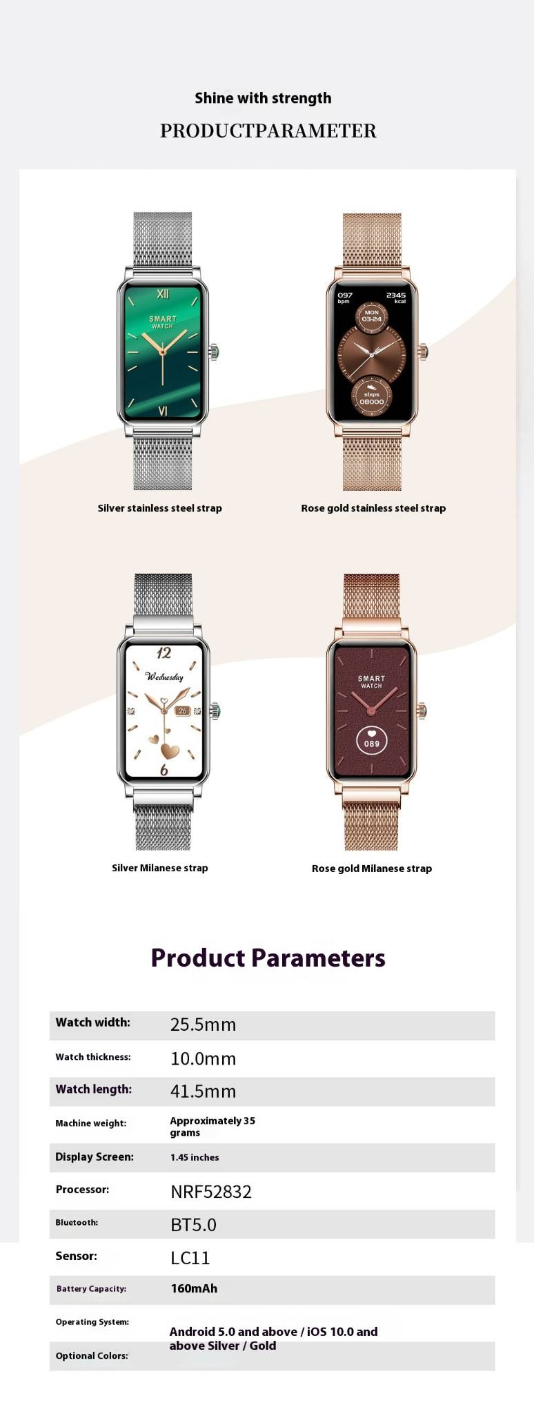 ZX19 Smart Watch For Women With Heart Rate Blood Pressure Oxygen Monitor, Menstrual Cycle Tracker, 10+ Sports Modes, IP68 Waterproof_voghion.com