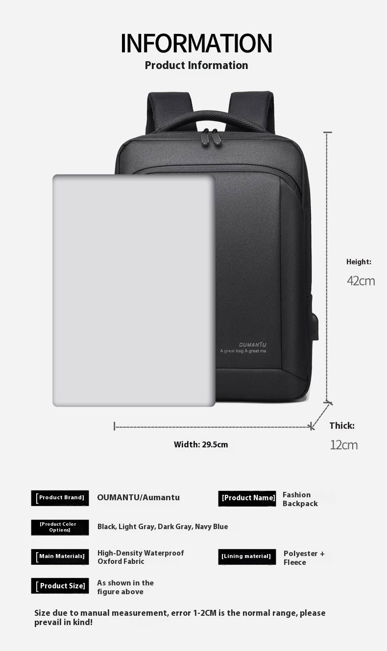 Stilvoller, wasserdichter Laptop-Rucksack für Männer und Frauen – leichtes, atmungsaktives und stoßfestes Design für Pendeln und Reisen (für 16-Zoll-Laptops)_voghion.com