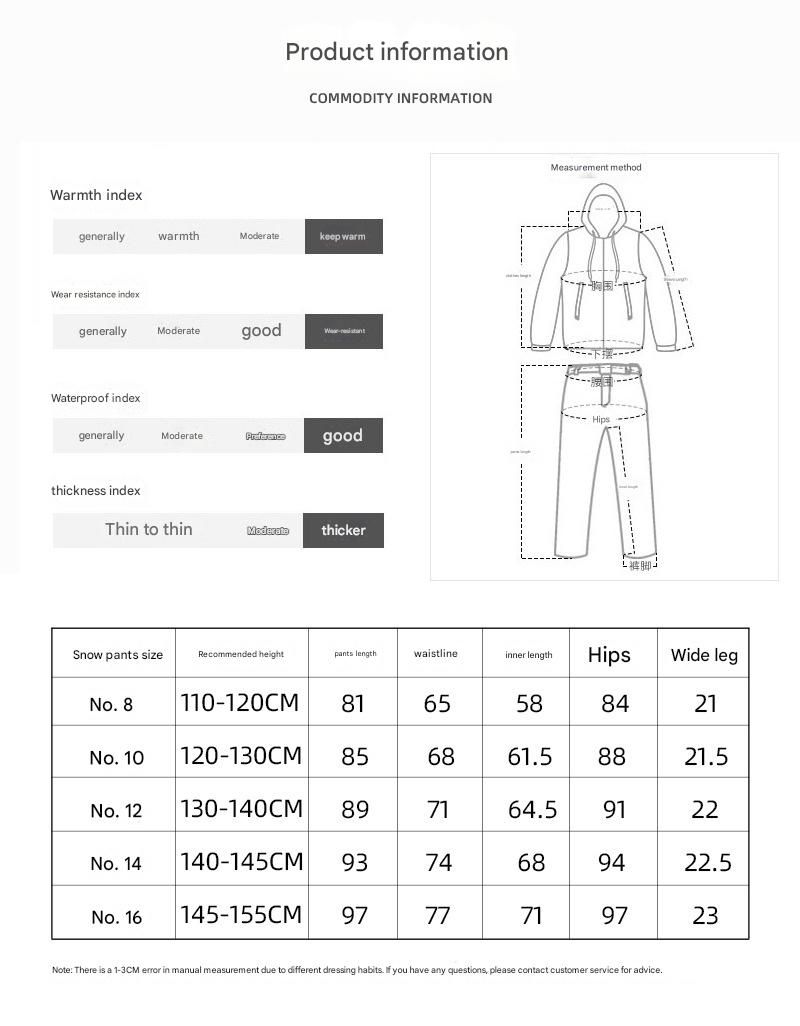 Pantalones de esquí NOKO para niños y niñas: impermeables, cálidos y gruesos, ideales para practicar snowboard en invierno._voghion.com