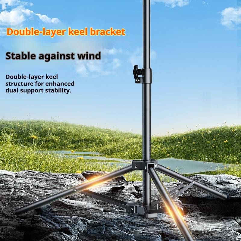 Professioneller Telefonstativständer – Höhenverstellbar (0,55 m/1,7 m/2,1 m) Mit Ringlicht und Fernbedienung, stabiler Metallsockel_voghion.com