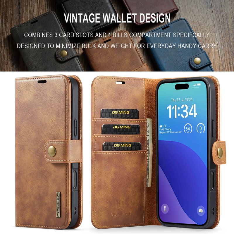 Suitable for iPhone16 Pro Max magnet split mobile phone leather case iPhone15 Pro Max protective case_voghion.com