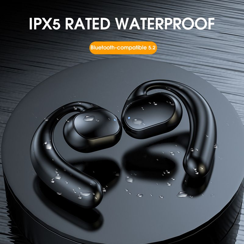1 Set Auricolari Batteria a lunga durata Conduzione aerea Ipx5 Impermeabile Trasmissione stabile Basso consumo energetico Wireless_voghion.com