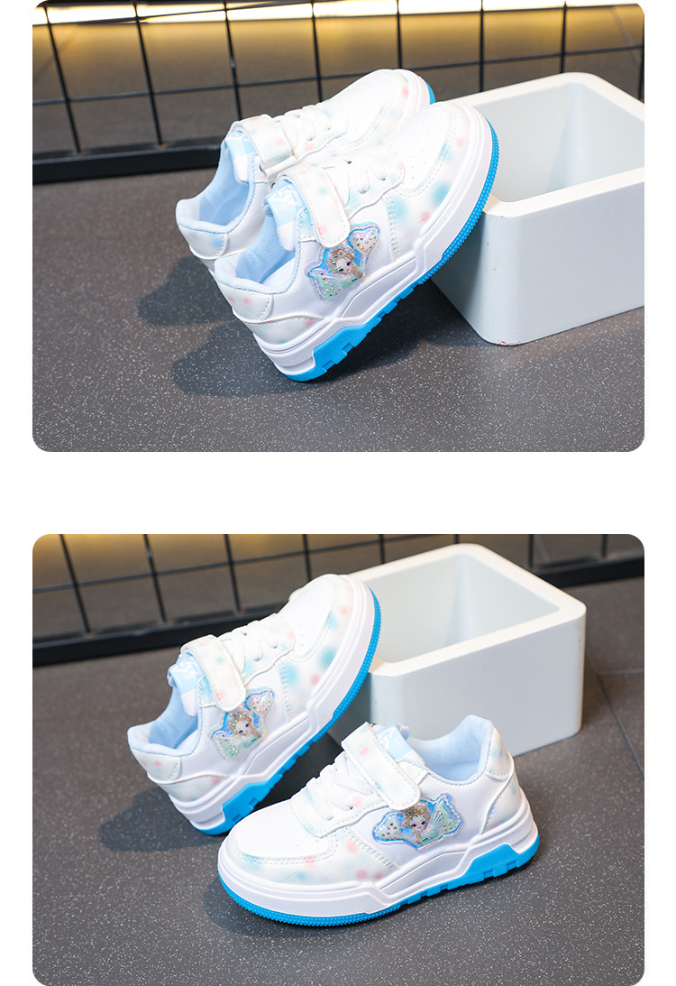 2024 Frühling und Herbst Neue Mädchen Sport Casual Running Rutschfeste Grundschulschuhe mit weicher Sohle, weiße Schuhe_voghion.com