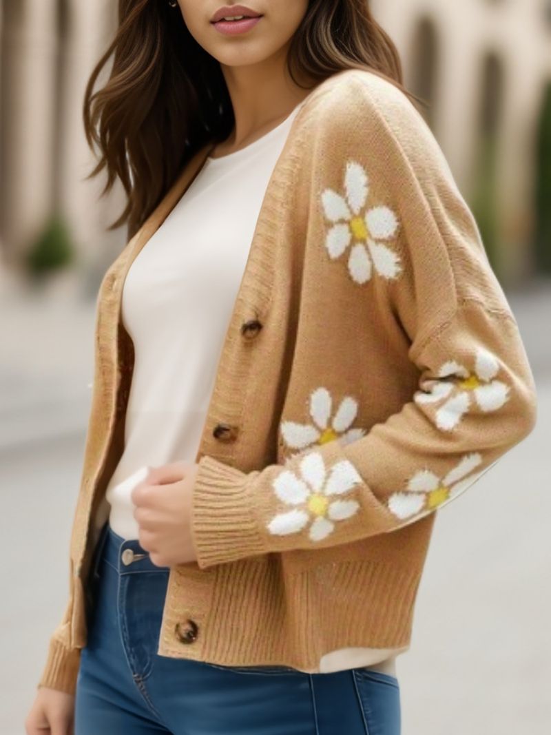 Cardigan tricoté de style ins pour femmes, veste ample, pull ample de style universitaire_voghion.com