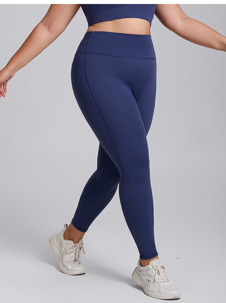 Plus Size V-Line Hip-Lifting For Women High Waist Tummy Control Tight Sports Naked Feel Yoga Fitness Pants_voghion.com