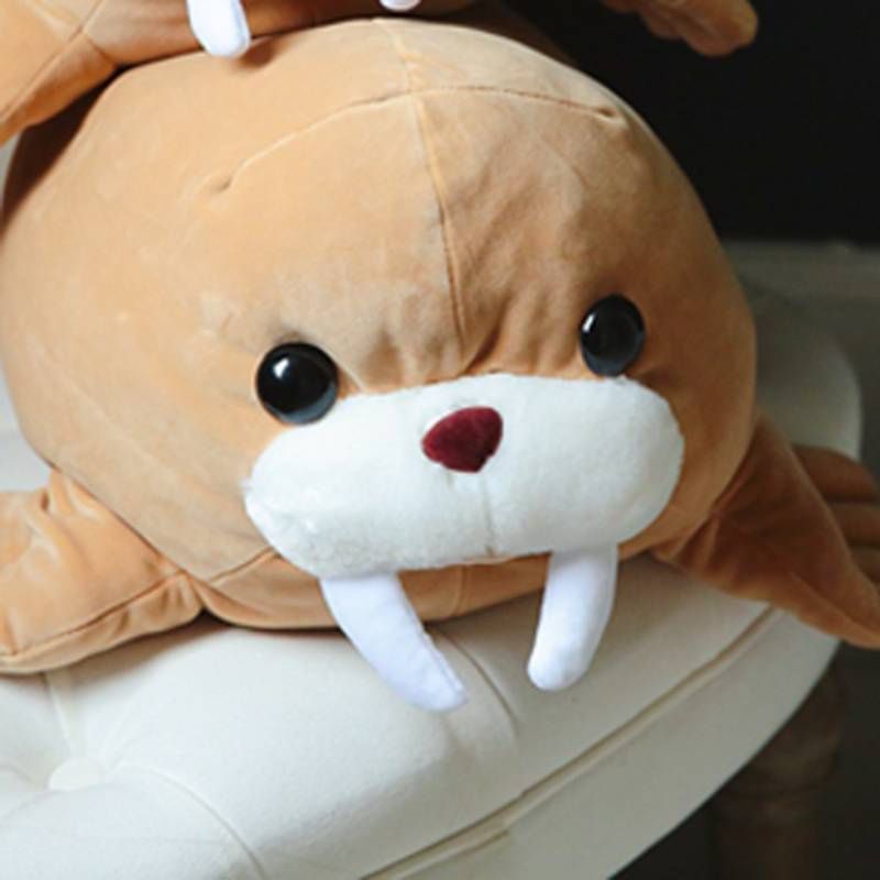 Cuscino di peluche morbido a forma di tricheco per camera da letto, ufficio o arredamento_voghion.com