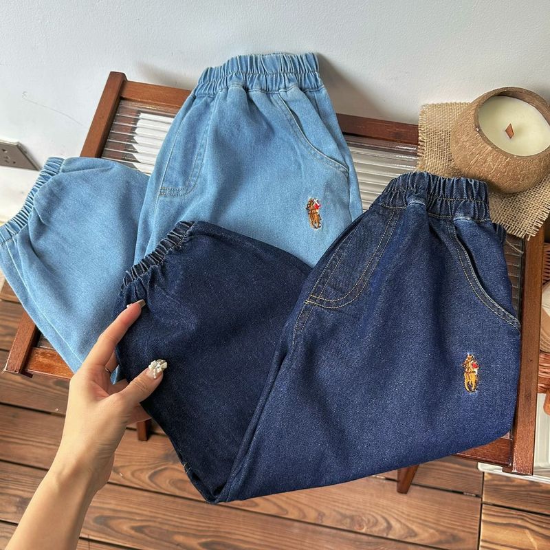 Otroška oblačila Otroške kavbojke Jesen in zima 2024 Novo v prodaji za fante in deklice, proste ohlapne kavbojke, otroške široke hlače_voghion.com