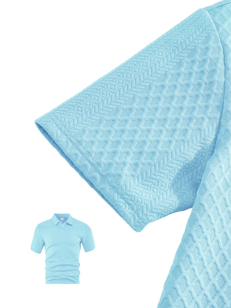 Καλοκαιρινό, Νέο Ανδρικό Πόλο Μπλούζας με Κοντομάνικο Στυλ από Ύφασμα Ζακάρ_voghion.com