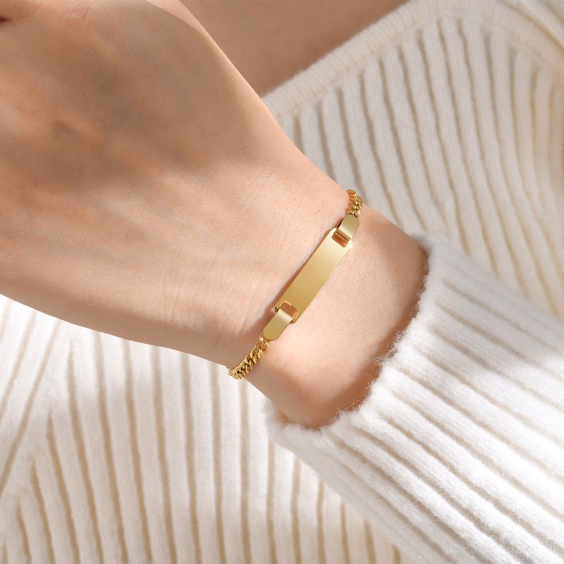 Braccialetti curvi in acciaio inossidabile dorato da donna e da bambino, gioielli alla moda e personalizzati con incisione_voghion.com