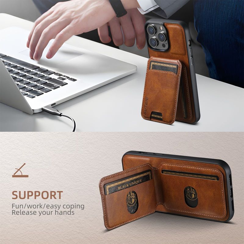 Suitable For IPhone 16 Plus, Iphone 14 Plug-in Phone Case, Samsung S25Ultra Stand, Google 9 Pro Leather Case_voghion.com