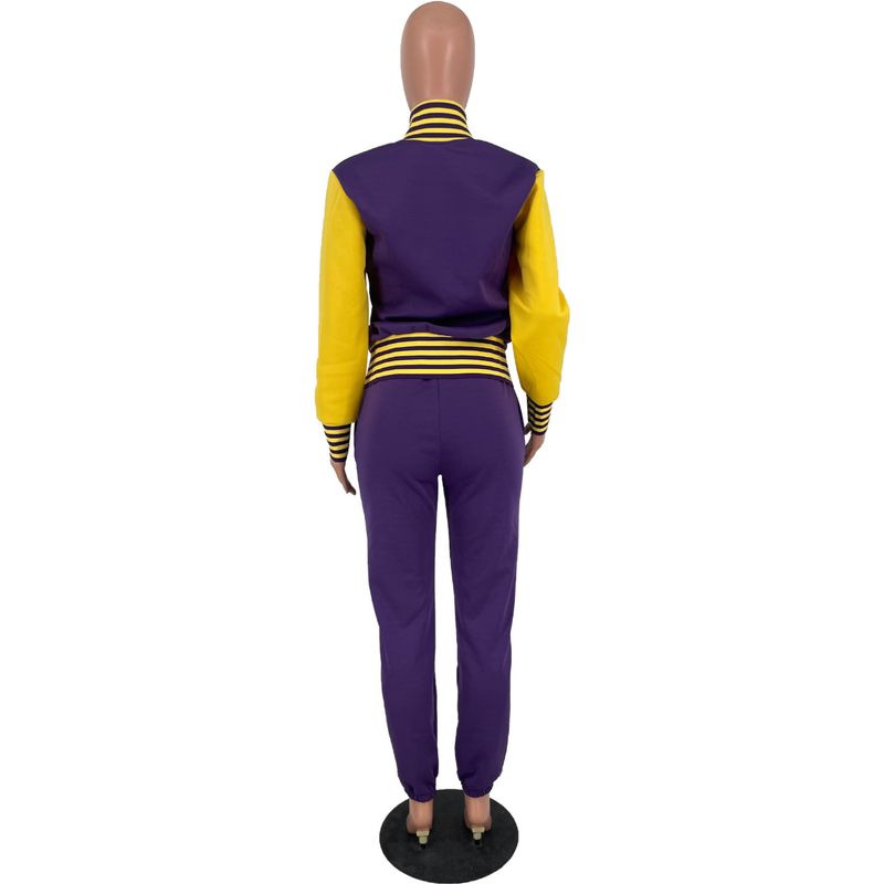 Damenbekleidung Baseballuniform Anzug Brief zweiteiliger Anzug_voghion.com