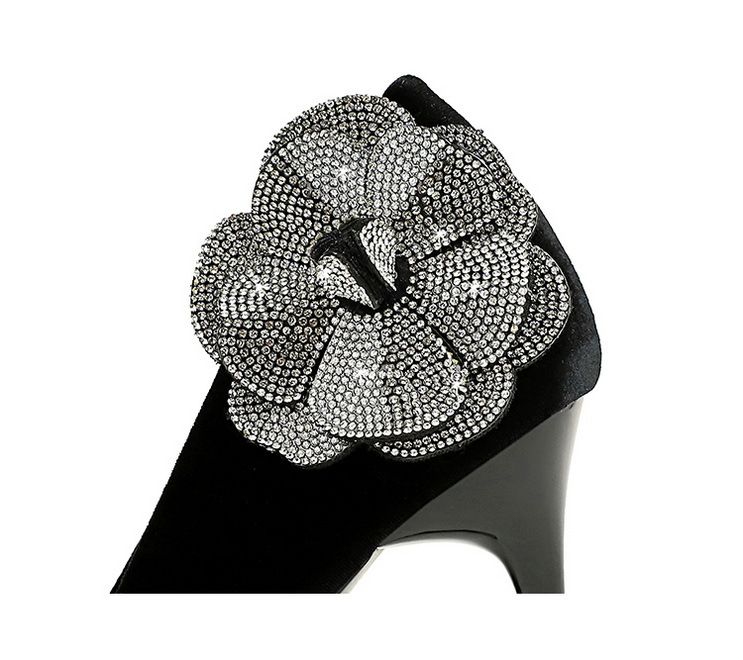 3739-H59L Wind slimming Water Diamond Side Flower Xishi Velvet Fine Super High Heels Single Shoes for Women_voghion.com