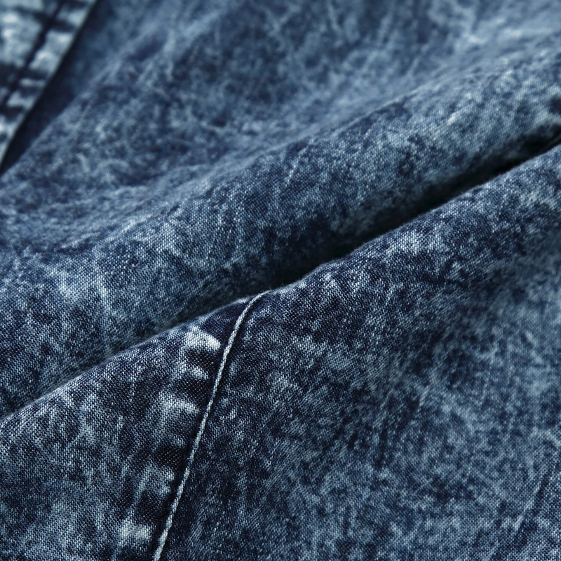 % 100% Pamuk 2024 Yaz Yeni Moda erkek denim gömlek Kısa Kollu Hip Hop Vintage Street Casual Cepler Iş Gömlekleri_voghion.com
