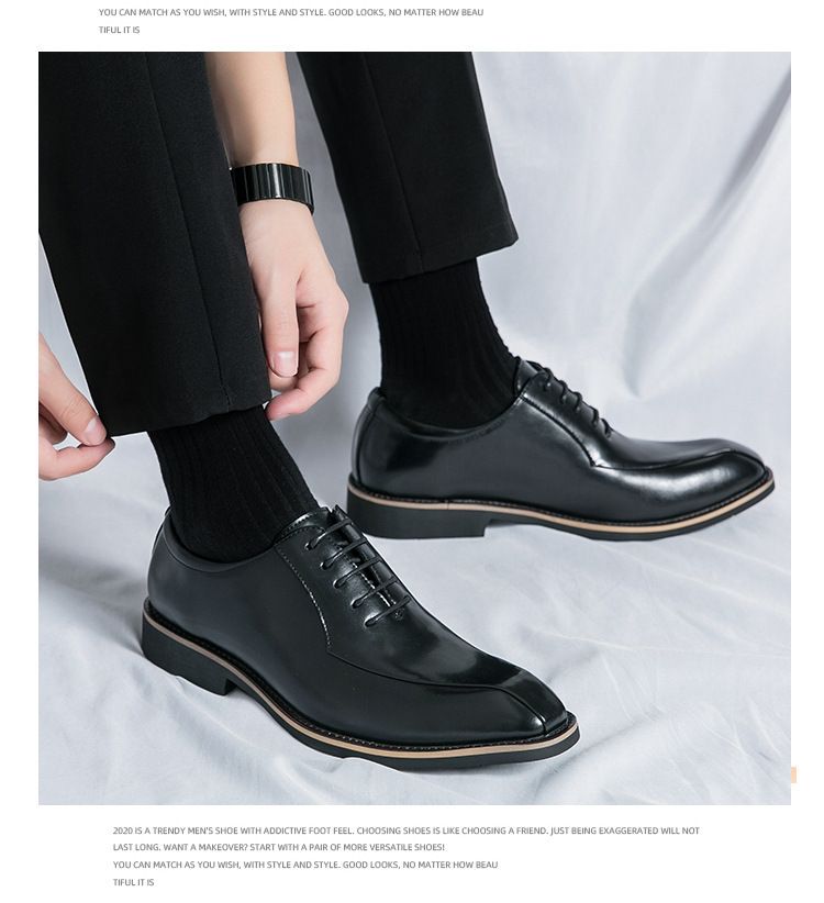 Ανδρικό επαγγελματικό casual φόρεμα Oxfords επίσημα παπούτσια με κορδόνια για γραφείο, πάρτι και καθημερινά ρούχα_voghion.com
