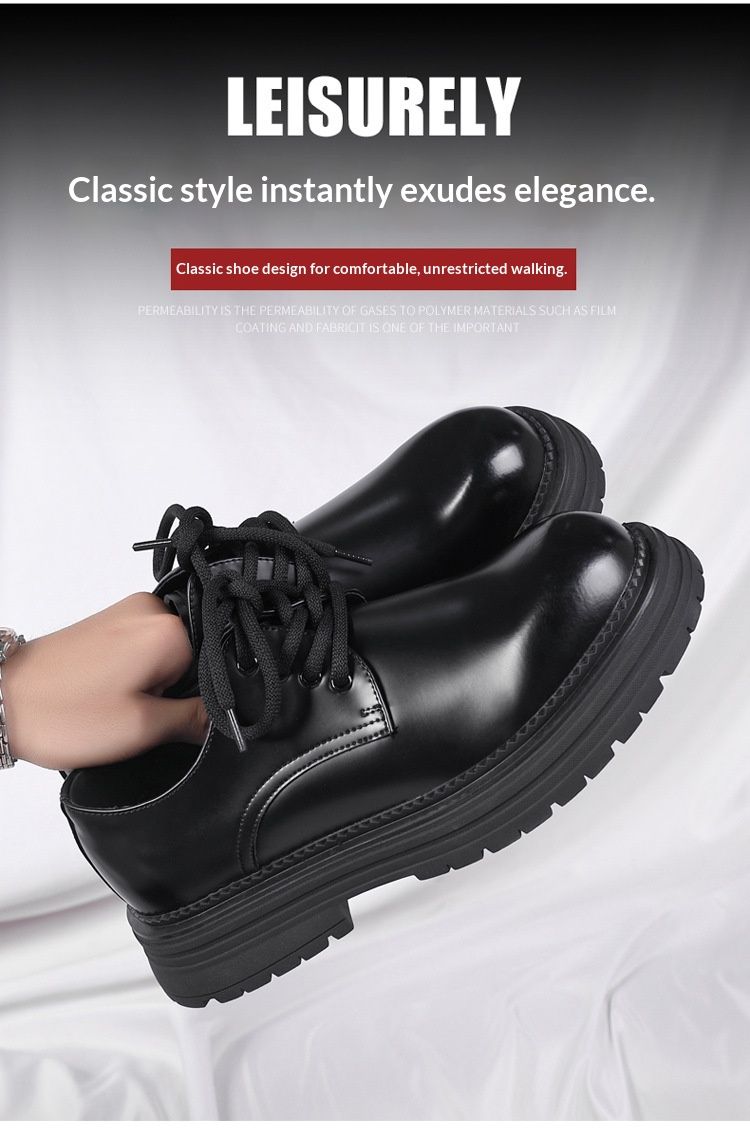 WalkPrime Derby da uomo, stivali bassi Martin, stile britannico, punta tonda, robusti, neri, scarpe casual in pelle con suola spessa, versatili_voghion.com