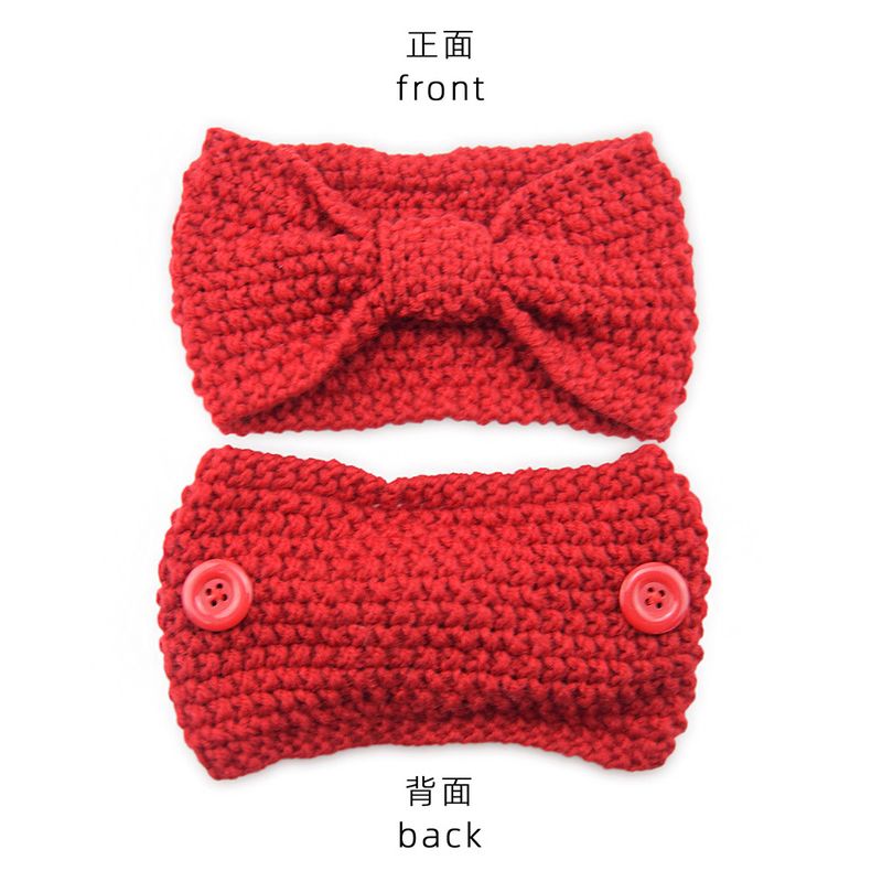 Mask Anti-Strangle Button Knitted Corn Kernel Bowknot Yarn Sports Ear Protection Headband_voghion.com