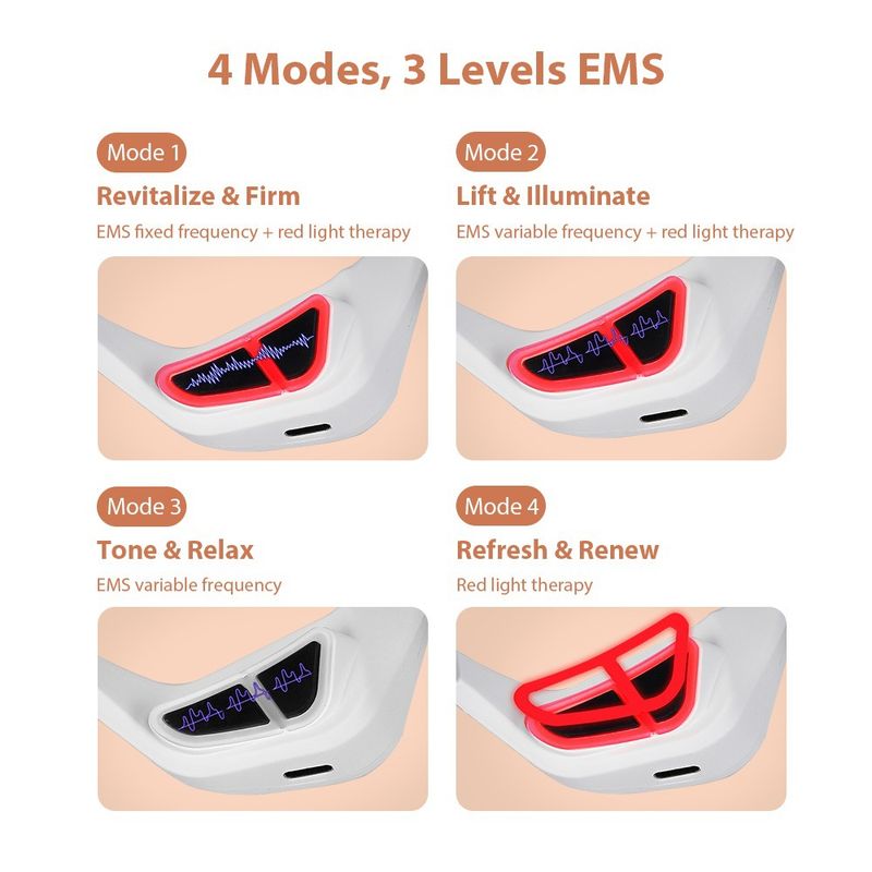 Masajeador de microcorriente EMS con luz roja para reducir las ojeras y la apariencia de los ojos (2025)_voghion.com