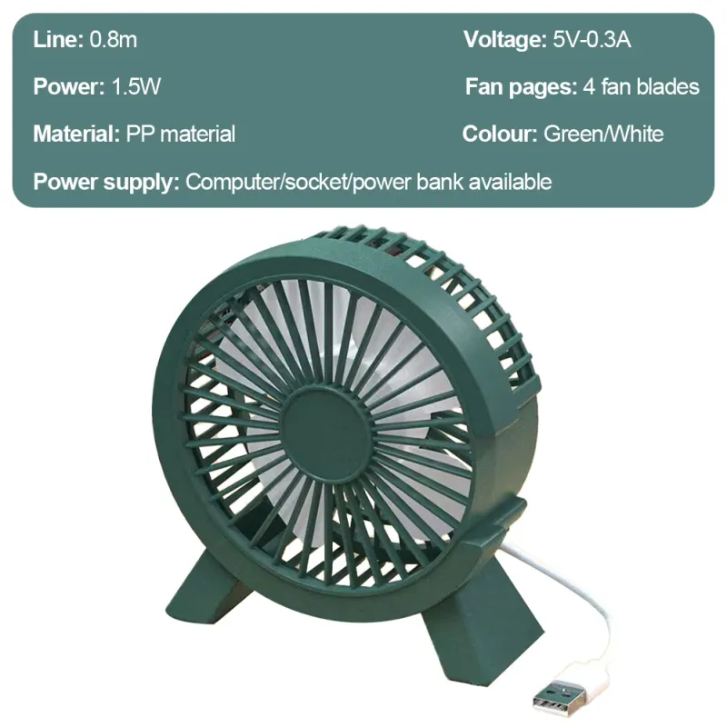 Elektrischer tragbarer Kühllüfter für Laptops, leiser USB-Lüfter für das Home Office, Outdoor-Desktop-Kühler, Camping, Mini-Luftgeräte_voghion.com