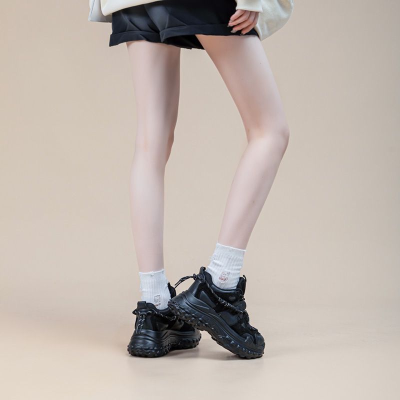 Super Comfortable~ Denim Durian Dad For Women 2024 Spring New Casual Sports Thick Sole Hiking Shoes_voghion.com