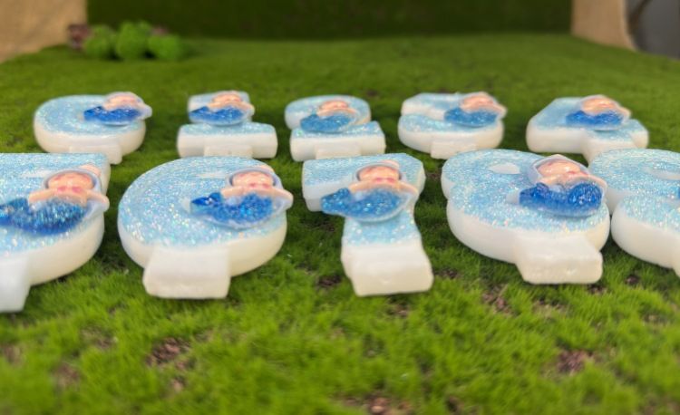 Creative Digital Cake Birthday Decoration Candle Handmade Party Mermaid_voghion.com